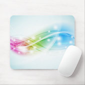 Colorful Waves Blue Background Mousepad Muismat (Met muis)