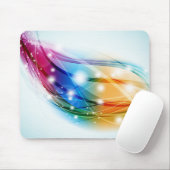 Colorful Waves Blue Background Mousepad Muismat (Met muis)