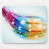 Colorful Waves Blue Background Mousepad Muismat (Voorkant)
