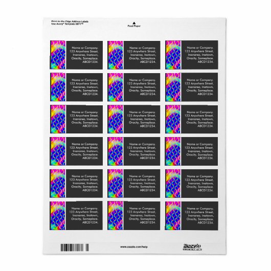Colorful Waves Etiket (Full Sheet)