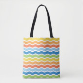 Colorful Waves Pattern-Canvas tas (Voorkant)