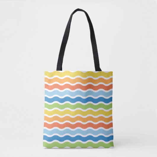 Colorful Waves Pattern-Canvas tas (Voorkant)