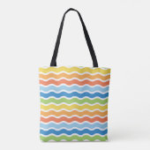 Colorful Waves Pattern-Canvas tas (Achterkant)