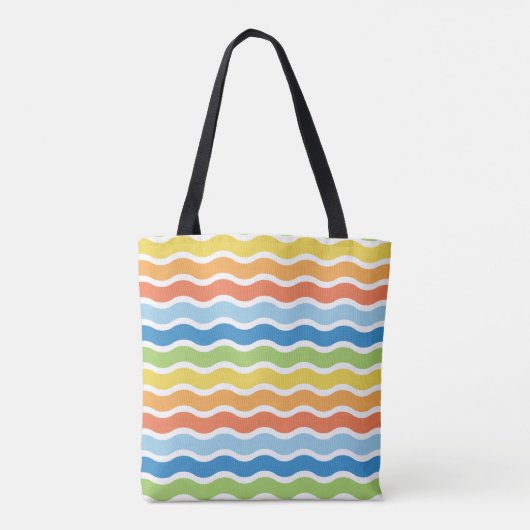 Colorful Waves Pattern-Canvas tas (Achterkant)