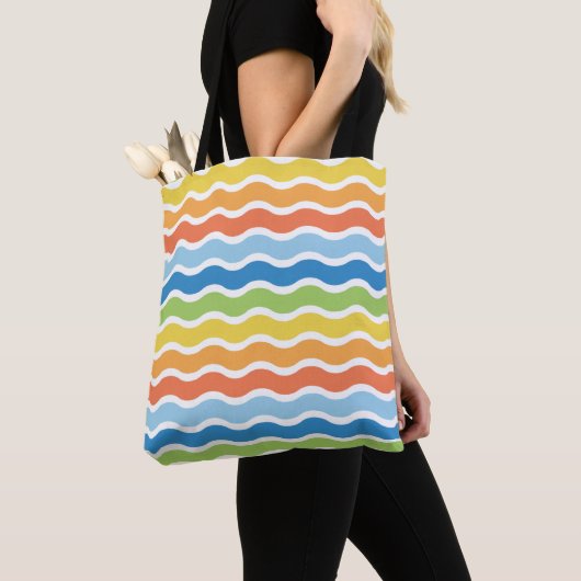 Colorful Waves Pattern-Canvas tas (Dichtbij)