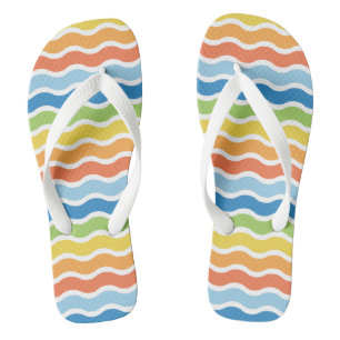Colorful Waves Pattern-Teenslippers Teenslippers