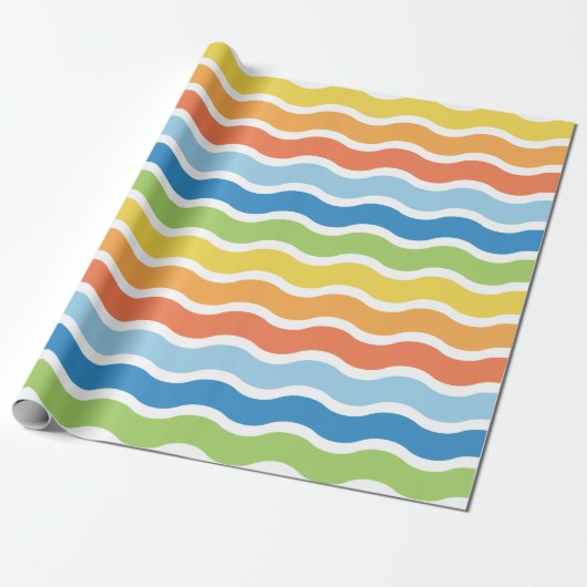Colorful Waves Pattern Wapping Paper Cadeaupapier (Uitgerold)