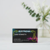 Colorful Waves Power Plug Light Bulb Electricia Visitekaartje (Staand voorkant)