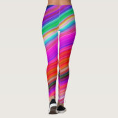 Colorful Waves Rainbow Colors Patroon Leggings (Achterkant)