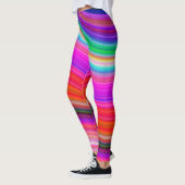Colorful Waves Rainbow Colors Patroon Leggings (Links)