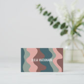 Colorful Waves Stripes QR Code Social Media Chic Visitekaartje (Staand voorkant)