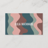 Colorful Waves Stripes QR Code Social Media Chic Visitekaartje (Voorkant)