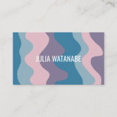 Colorful Waves Stripes QR Code Social Media Chic Visitekaartje (Voorkant)