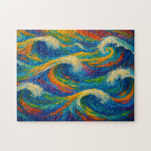 Colorful Waves Texture Painting Legpuzzel (Horizontaal)