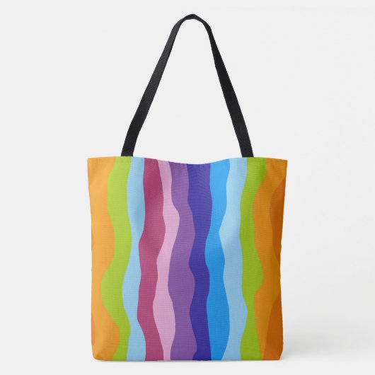 Colorful Waves Tote Bag (Achterkant)