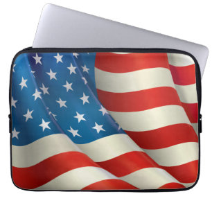 Colorful Waving U.S.-vlag Laptop Sleeve