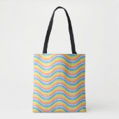 Colorful Wavy Lines Canvas tas (Voorkant)