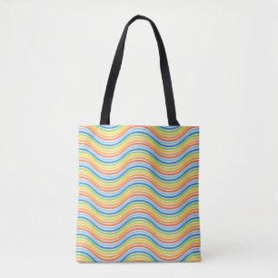 Colorful Wavy Lines Canvas tas