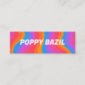 Colorful Wavy Stripes Rainbow CUSTOM Hang Tag Mini Visitekaartje (Voorkant)