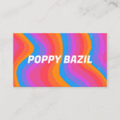 Colorful Wavy Stripes Rainbow CUSTOM Hang Tag Visitekaartje (Voorkant)
