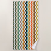 Colorful Wavy Zigzag Multicolored Pattern Strandlaken (Voorkant)