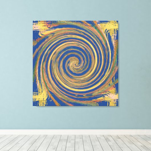 Colorful Weave Twirl Pattern Canvas Afdruk (Insitu (Houten vloer))