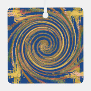 Colorful Weave Twirl Pattern Metalen Ornament