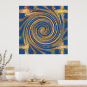 Colorful Weave Twirl Pattern Poster (Keuken)