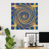 Colorful Weave Twirl Pattern Poster (Thuiskantoor)