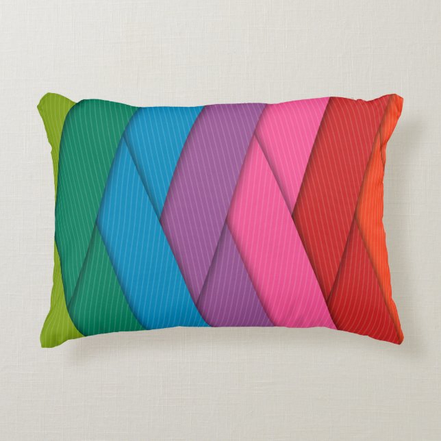 Colorful Weaved Ribbon Pillow Accent Kussen (Voorkant)