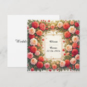 Colorful Wedding Floral Wreath Kaart (Voorkant / Achterkant)