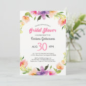 Colorful Wedding Floral Wreath Kaart (Staand voorkant)