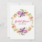 Colorful Wedding Floral Wreath Kaart (Achterkant)