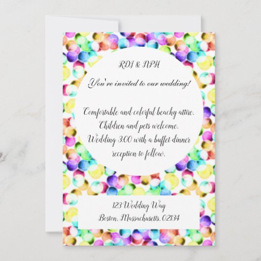 Colorful Wedding Invitation! Kaart (Voorkant)