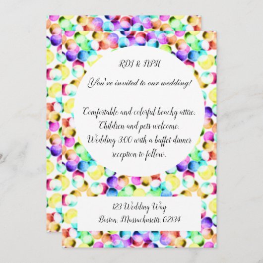 Colorful Wedding Invitation! Kaart (Voorkant / Achterkant)