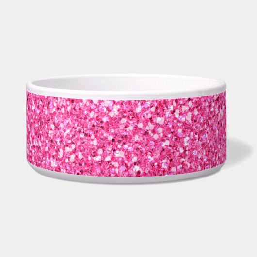 Colorful Wedding Jubileum Roze Glitter Voerbakje (Voorkant)