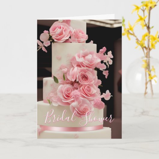 Colorful Wedding Vrijgezellenfeest Cake Card Kaart (Gele Bloem)