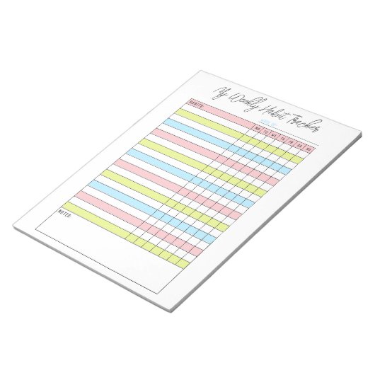 Colorful Weekly Habit Tracker Notitieblok (Schuin)