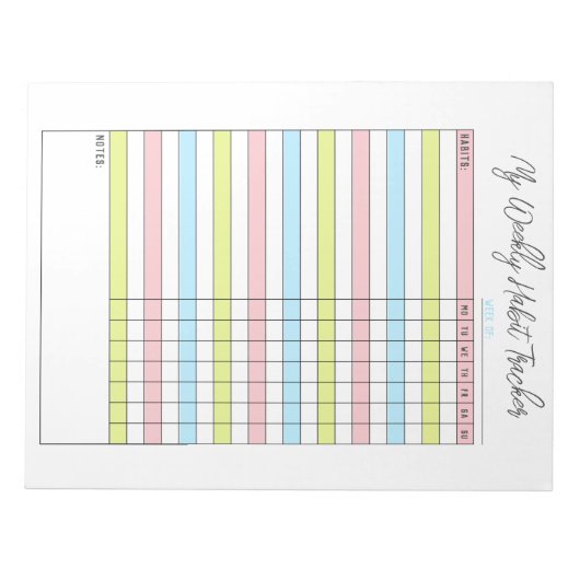 Colorful Weekly Habit Tracker Notitieblok (Voorkant)