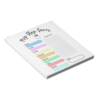 Colorful Weekly Meal Plan Notepad Notitieblok