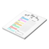 Colorful Weekly Meal Plan Notepad Notitieblok (Linkerzijde)