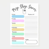 Colorful Weekly Meal Plan Post-It Note 4"x6" (Voorkant)