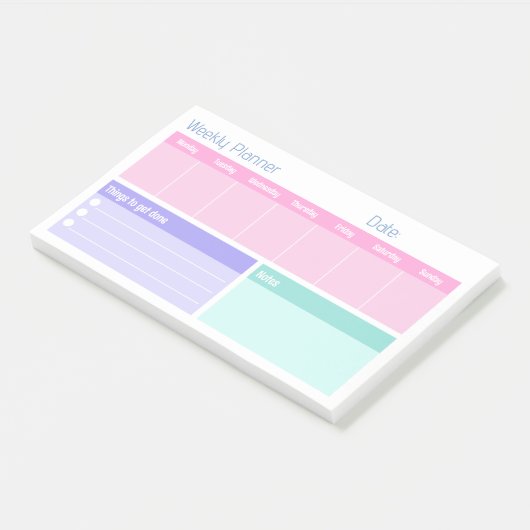 Colorful Weekly Planner Post-it® Notes (Schuin)