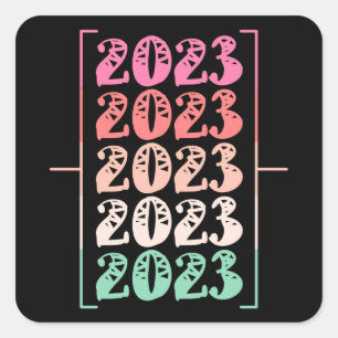 Colorful Welcome 2023 Happy New Year Vierkante Sticker