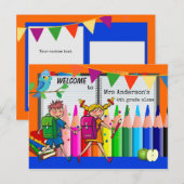 Colorful Welcome Back to School Briefkaart (Voorkant / Achterkant)
