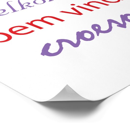 Colorful Welcome Veel talen Moderne Wit Poster (Hoek)