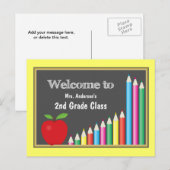 Colorful Welkom terug op school Briefkaart (Voorkant / Achterkant)