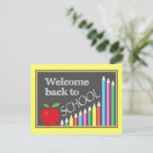 Colorful Welkom terug op school Briefkaart (Staand voorkant)