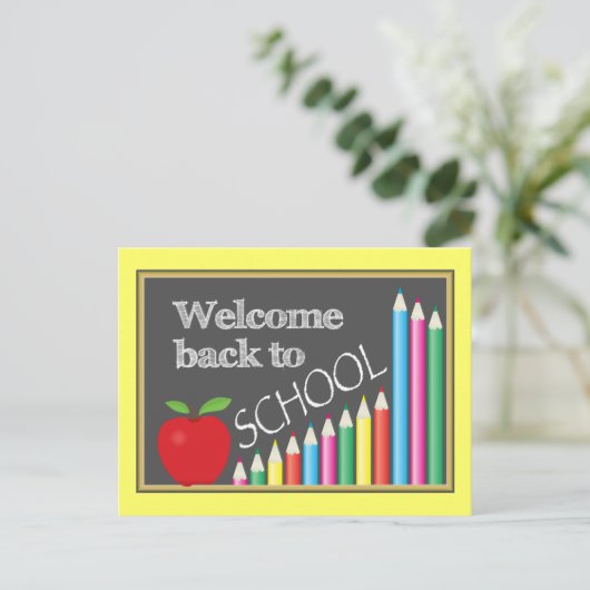 Colorful Welkom terug op school Briefkaart (Staand voorkant)