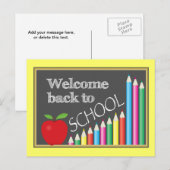 Colorful Welkom terug op school Briefkaart (Voorkant / Achterkant)